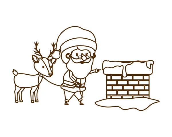 Санта-Клаус с персонажем аватара оленя — стоковый вектор