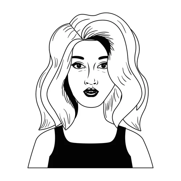 Carácter avatar mujer joven — Vector de stock