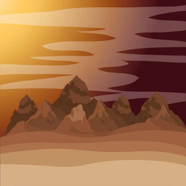 Desert sunset manger scene background — Stock Vector