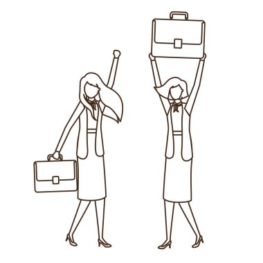 Portföy avatar karakter ile iş kadınları