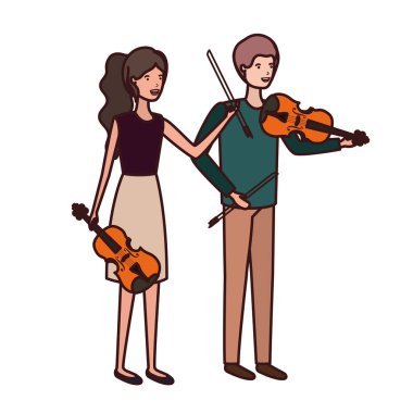 müzik aletleri avatar karakter ile çift