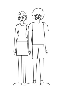 Çift avatar karakter simgeler