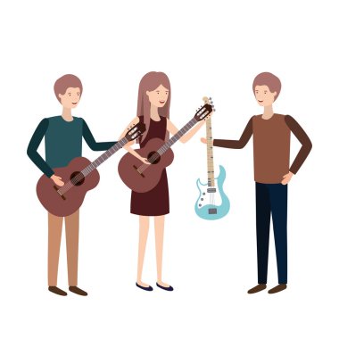 müzik aletleri ile insanlar grubu