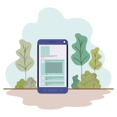 sosyal ağ profili ile akıllı telefon izole simgesi