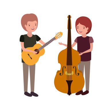 müzik aletleri karakter ile erkekler