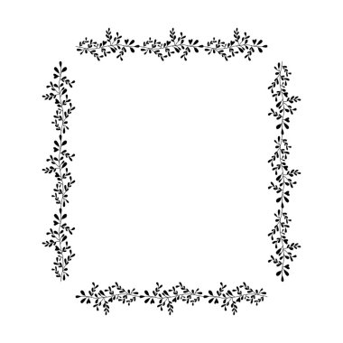 yapraklar kare çerçeve dekoratif