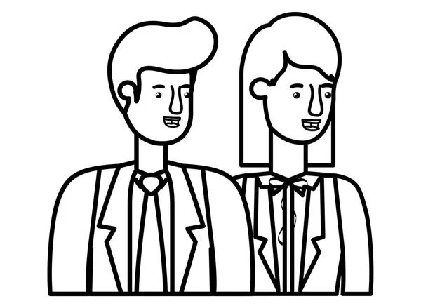 Businessmen couple avatar character — Διανυσματικό Αρχείο