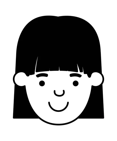 Hermosa y joven cabeza de niña — Vector de stock