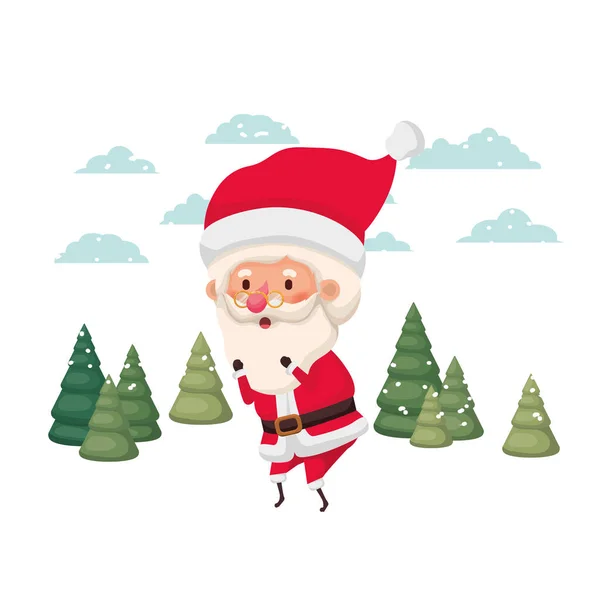 Santa claus se déplaçant dans le personnage avatar de neige — Image vectorielle