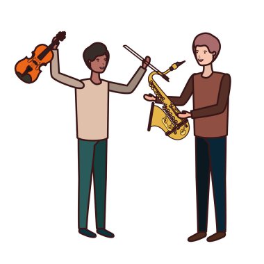 müzik aletleri karakter ile erkekler