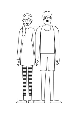 Çift avatar karakter simgeler