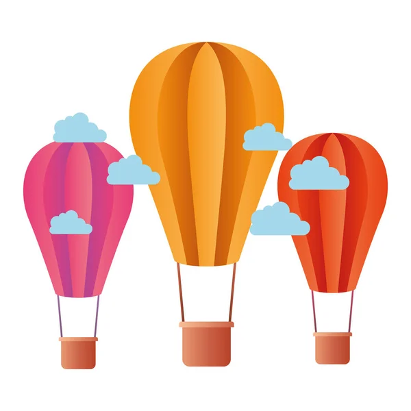 Aerostatic balloons isolated icon — Stock Vector