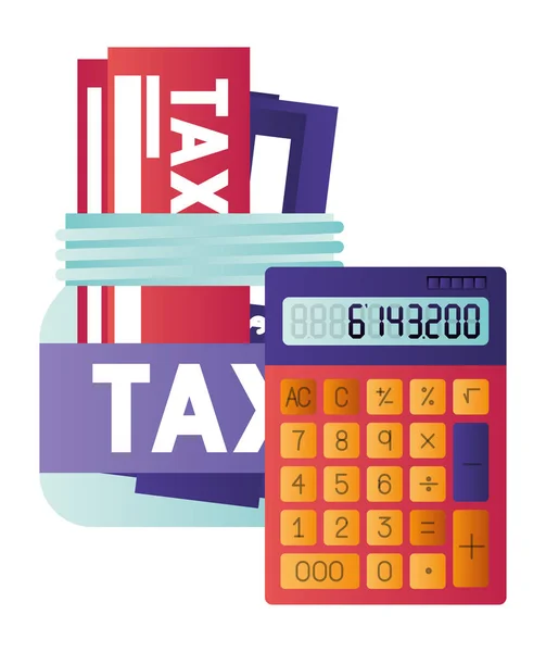 Jar adóval és számológéppel — Stock Vector