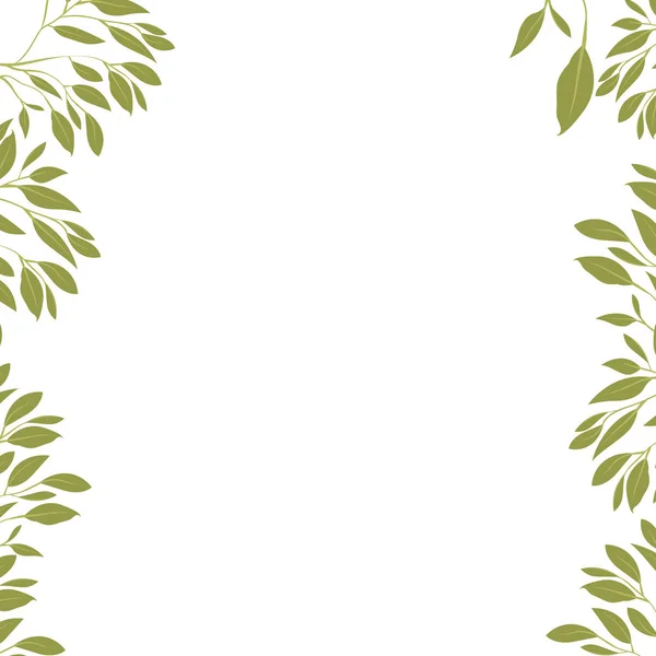 Branche avec cadre écologique des feuilles — Image vectorielle