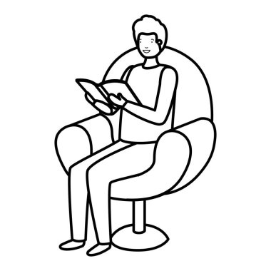 kanepe avatar karakteri adam okuma kitap