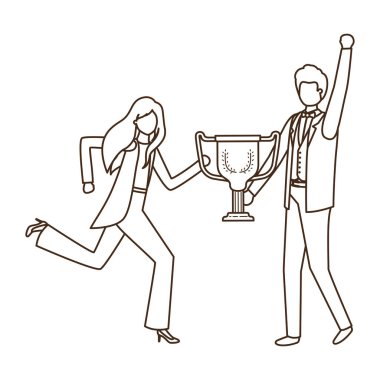 Kupa avatar karakter ile iş çift