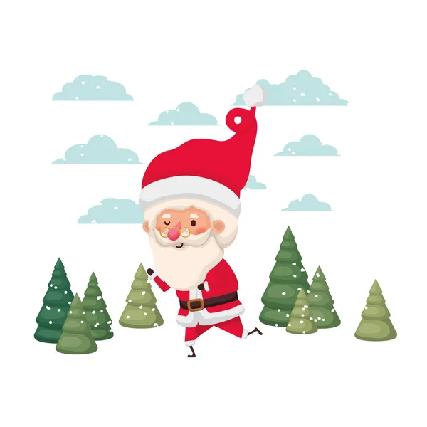 Papai Noel se movendo no caráter avatar neve — Vetor de Stock