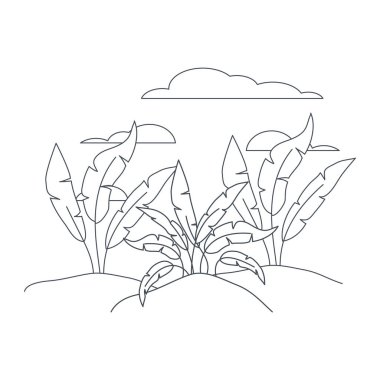 peyzaj izole simgesi bitki