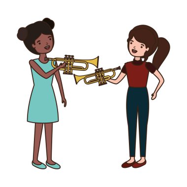 müzik aletleri karakteri olan kadınlar