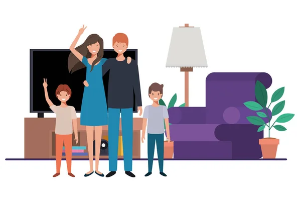 family in living room avatar character