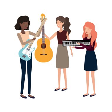 müzik aletleri karakteri olan kadınlar