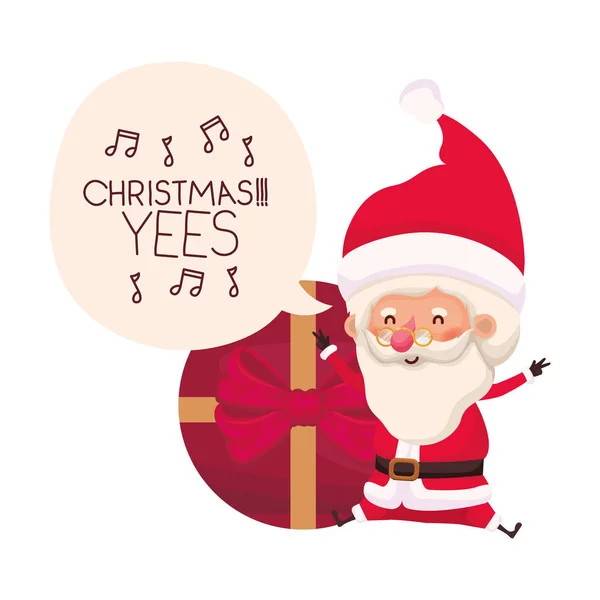 Santa Claus con carácter avatar caja de regalo — Vector de stock