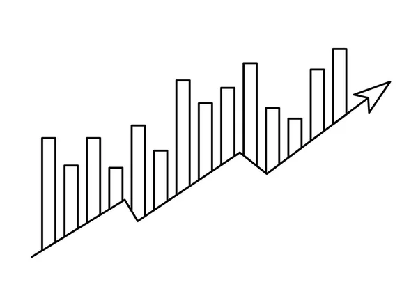 Arrow and bars growth icon — Stock Vector