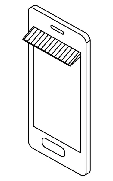 Smartphone avec icône isométrique parasol — Image vectorielle