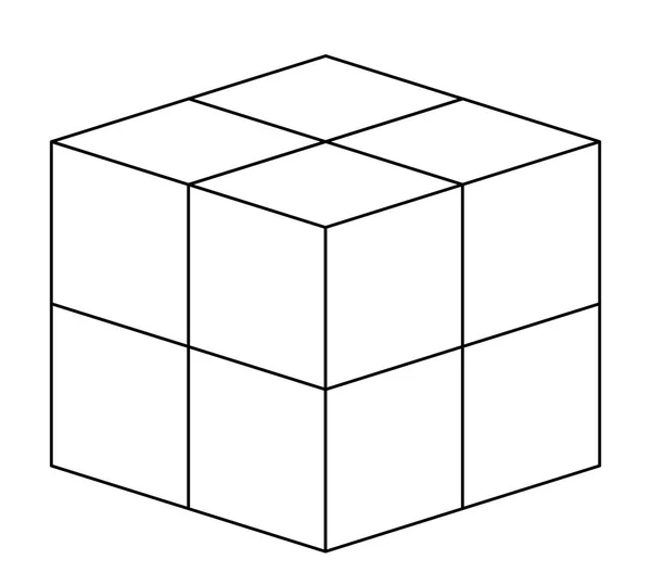 立方体マトリックス幾何学的アイコン — ストックベクタ