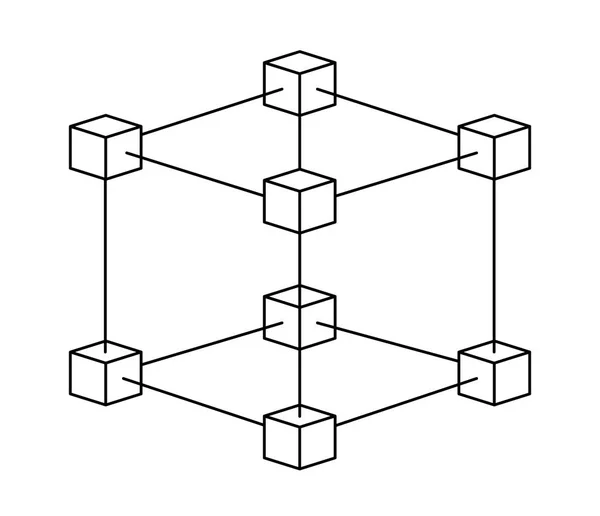 Ikona geometryczna matrycy sześciennej — Wektor stockowy