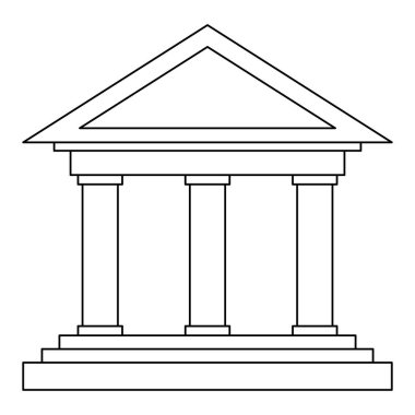 Banka binası simgesi izole edildi