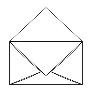 Zarf posta izole simgesi