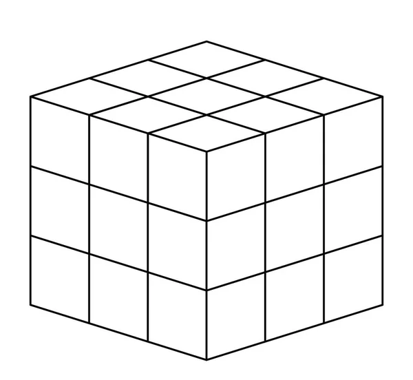 Ícone geométrico da matriz cúbica — Vetor de Stock