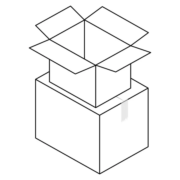 Box carton delivery service — Stock Vector