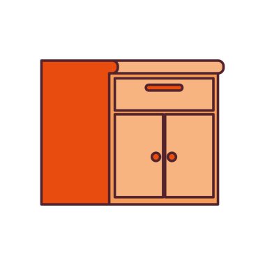 beyaz arka plan simgesi ahşap raflar