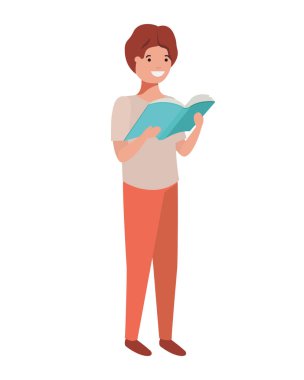 elinde kitap okuma ile öğrenci çocuk