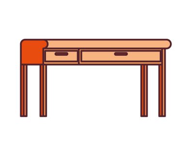 beyaz arka plan ile ahşap ofis masası