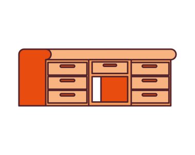 beyaz arka plan ile ahşap ofis masası