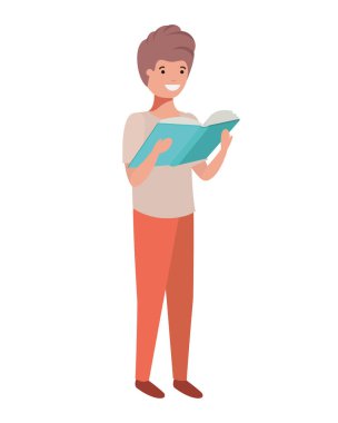 elinde kitap okuma ile öğrenci çocuk