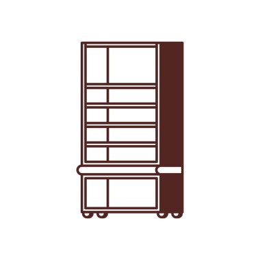 Kitaplık beyaz arka plan üzerine silüeti