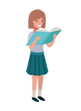 elinde kitap okuma ile öğrenci kız