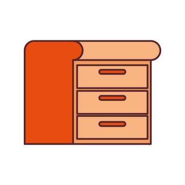 beyaz arka plan simgesi ahşap raflar