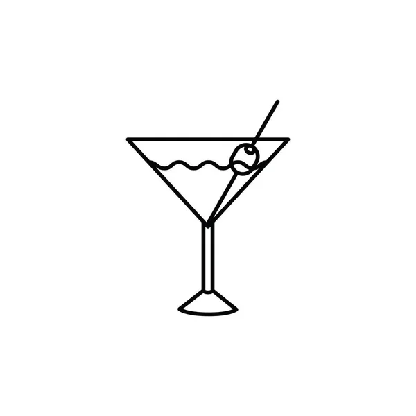 Silhouette de cocktail sur fond blanc — Image vectorielle