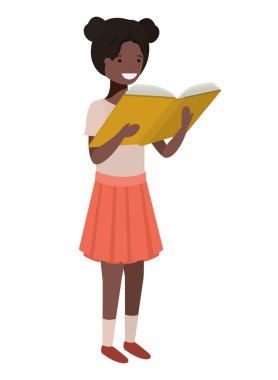 elinde kitap okuma ile öğrenci kız