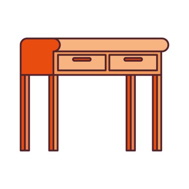 beyaz arka plan ile ahşap ofis masası