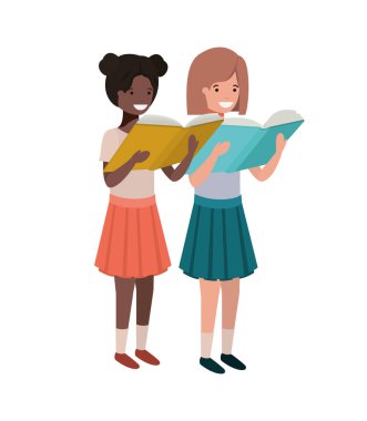 elinde kitap okuma ile öğrenci kızlar