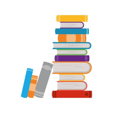 beyaz arka plan yalıtılmış simge kitap yığını