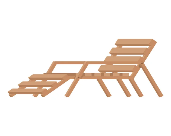 Strandstoel om te zonnebaden op witte achtergrond — Stockvector