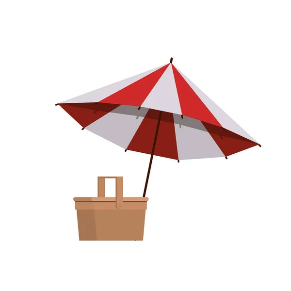 Paraguas de playa para el icono de rayas de verano — Archivo Imágenes Vectoriales