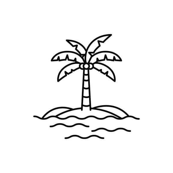 Palme mit Kokosnuss auf weißem Hintergrund — Stockvektor